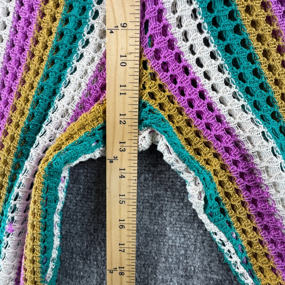 Crochet Striped Flare Beach Pants Hurley Small Multicolor High Rise Boho - Picture 8 of 12